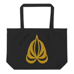 koklokoko Ewe symbol Large organic tote bag-Patience &Tolerance